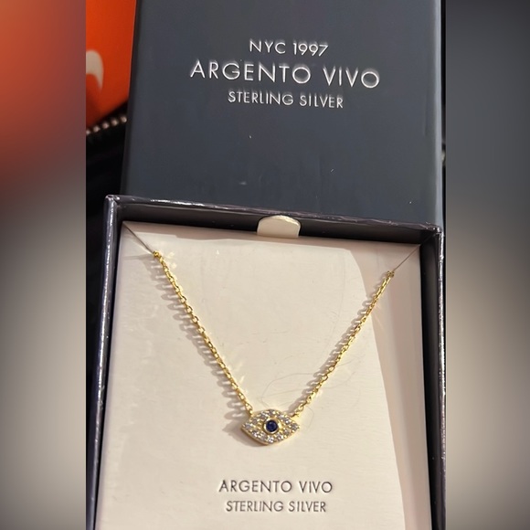 NIB NYC 1997 ARGENTO VIVO STERLING SILVER Necklace new in box - Picture 3 of 4